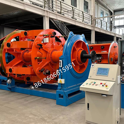 เครื่องทำสายเคเบิ้ล Bobbin Planetary Stranding Machine Disc Type Wire Rope Twisting